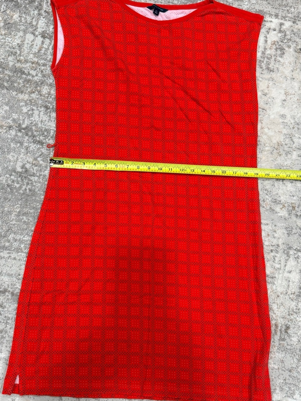 Tommy Hilfiger Red Crewneck Knit Top with Dot Pattern - Picture 3 of 6
